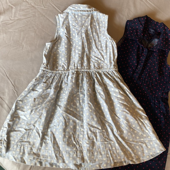 Gap size 4-5 polka dresses set of two. Great condition. Jean & white, blue 8 red - Picture 4 of 9